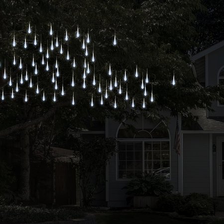 Pure Garden Tear Drop LED String Lights, 30 Bulb with 8 Modes, Cool White, 2PK 50-LG1018
